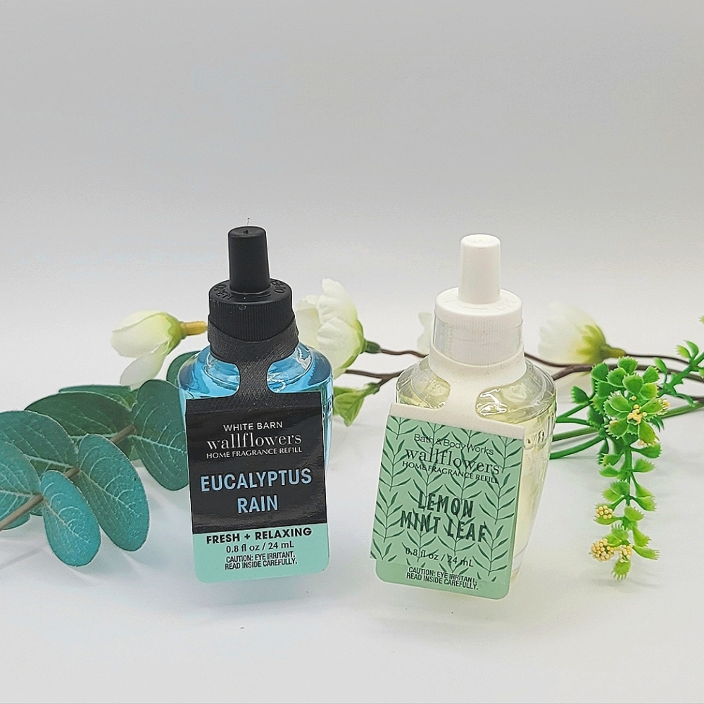 Bath & Body Works Eucalyptus Rain and Lemon Mint Wallflower Refills